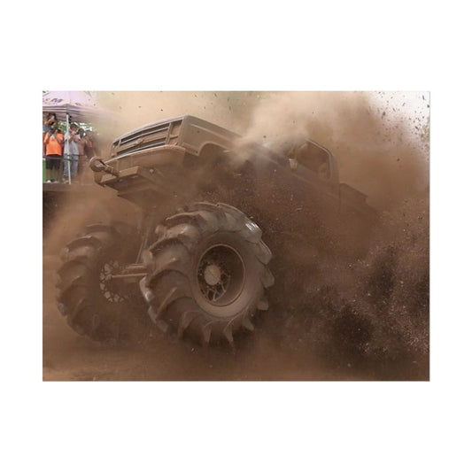 Dirt Boss Mega Truck Mud Bog Poster — Off‑Road 4x4 Stunt Wall Art (Rolled Poster)