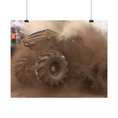Dirt Boss Mega Truck Mud Bog Poster — Off‑Road 4x4 Stunt Wall Art (Rolled Poster)
