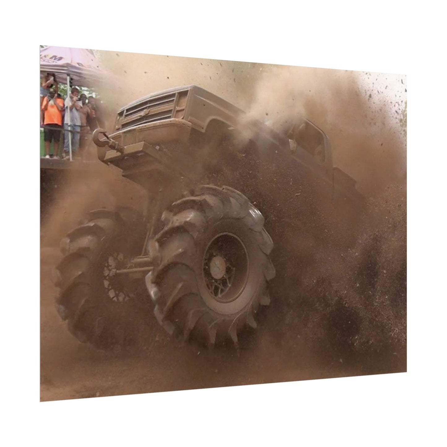 Dirt Boss Mega Truck Mud Bog Poster — Off‑Road 4x4 Stunt Wall Art (Rolled Poster)