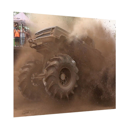 Dirt Boss Mega Truck Mud Bog Poster — Off‑Road 4x4 Stunt Wall Art (Rolled Poster)