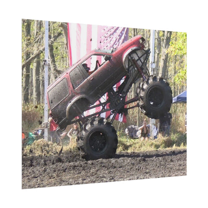 Pit Boss Mega Truck Mud Bog Poster — Off‑Road 4x4 Stunt Wall Art (Rolled Poster)