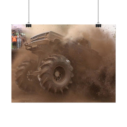 Dirt Boss Mega Truck Mud Bog Poster — Off‑Road 4x4 Stunt Wall Art (Rolled Poster)