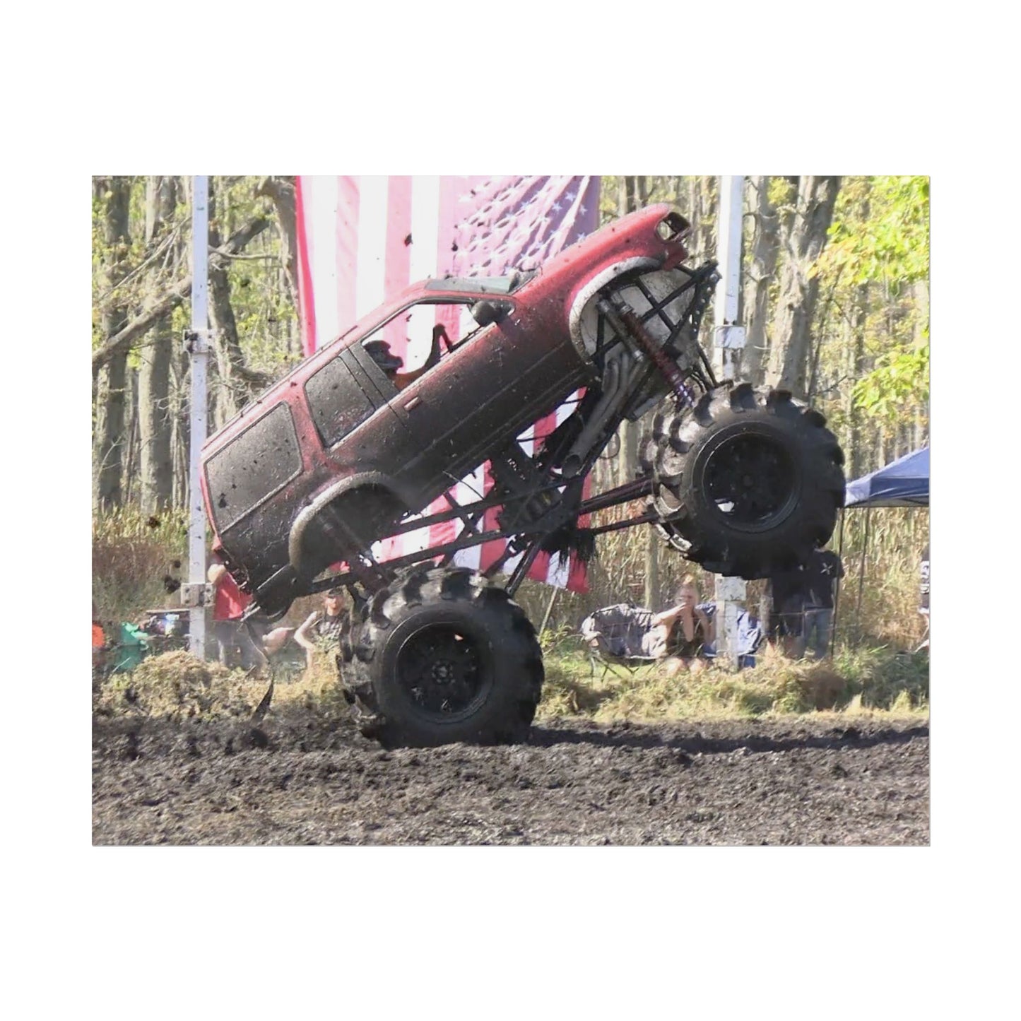 Pit Boss Mega Truck Mud Bog Poster — Off‑Road 4x4 Stunt Wall Art (Rolled Poster)