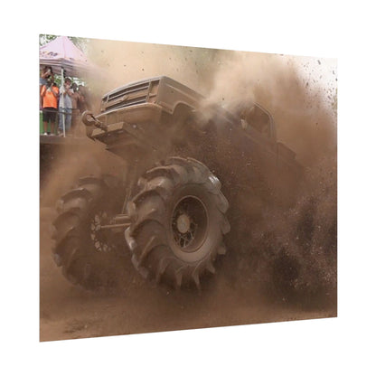 Dirt Boss Mega Truck Mud Bog Poster — Off‑Road 4x4 Stunt Wall Art (Rolled Poster)