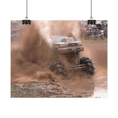 X Man Mega Truck Mud Bog Poster — Off‑Road 4x4 Stunt Wall Art (Rolled Poster)