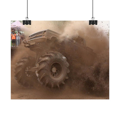 Dirt Boss Mega Truck Mud Bog Poster — Off‑Road 4x4 Stunt Wall Art (Rolled Poster)