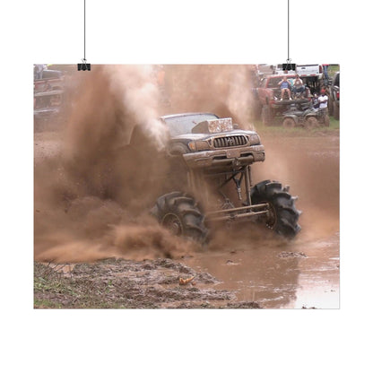 X Man Mega Truck Mud Bog Poster — Off‑Road 4x4 Stunt Wall Art (Rolled Poster)