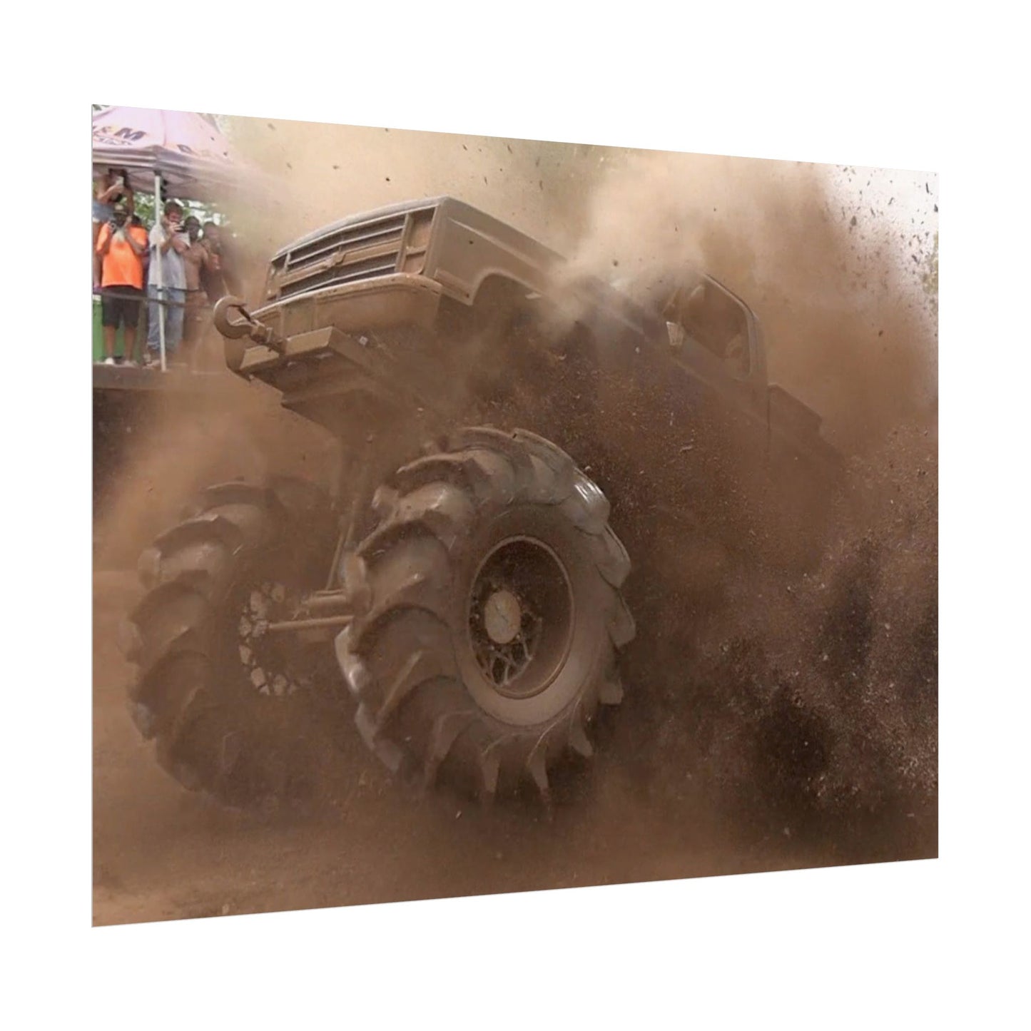 Dirt Boss Mega Truck Mud Bog Poster — Off‑Road 4x4 Stunt Wall Art (Rolled Poster)