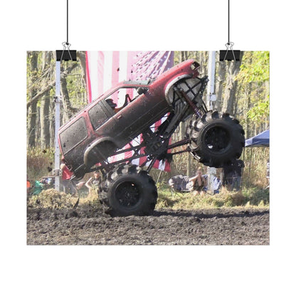 Pit Boss Mega Truck Mud Bog Poster — Off‑Road 4x4 Stunt Wall Art (Rolled Poster)