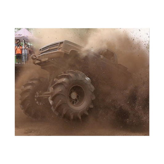 Dirt Boss Mega Truck Mud Bog Poster — Off‑Road 4x4 Stunt Wall Art (Rolled Poster)