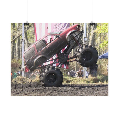 Pit Boss Mega Truck Mud Bog Poster — Off‑Road 4x4 Stunt Wall Art (Rolled Poster)