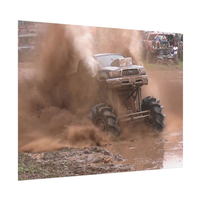 X Man Mega Truck Mud Bog Poster — Off‑Road 4x4 Stunt Wall Art (Rolled Poster)