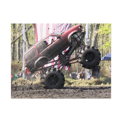 Pit Boss Mega Truck Mud Bog Poster — Off‑Road 4x4 Stunt Wall Art (Rolled Poster)